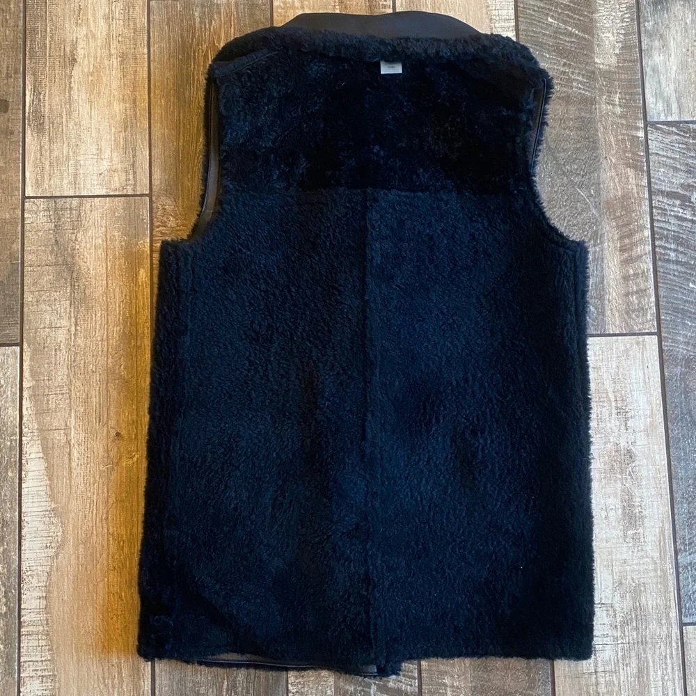 Coach Black Lamb Leather Shearling Reversible Vest 🆕